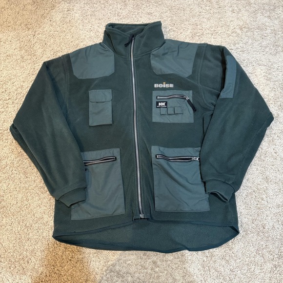 Helly Hansen Jackets & Blazers - Helly Hansen Jacket Mens XL Green Fleece Full Zip Utility Pockets Boise Logo